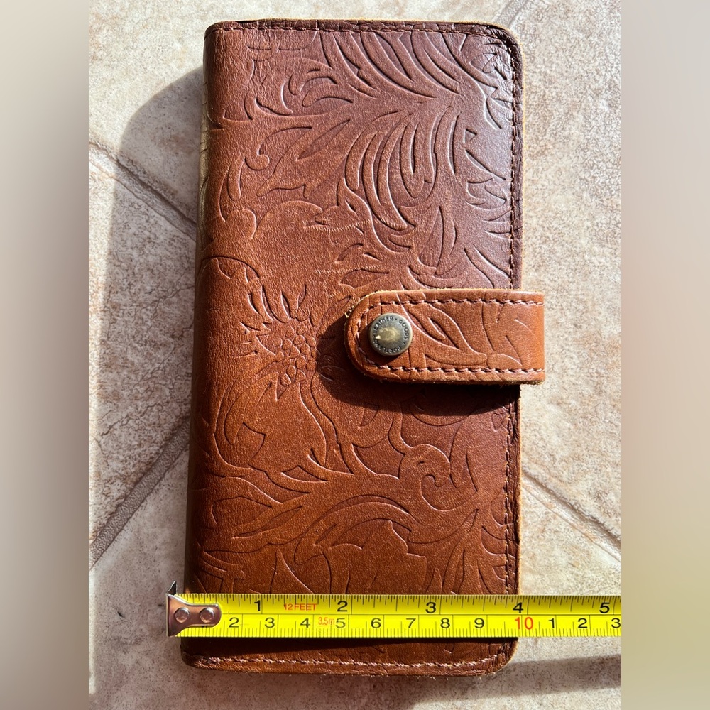 Portland Leather Goods Embossed Brown Wallet - Picture 12 of 14